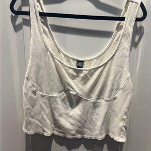Wild Fable White Ribbed Tank Top
